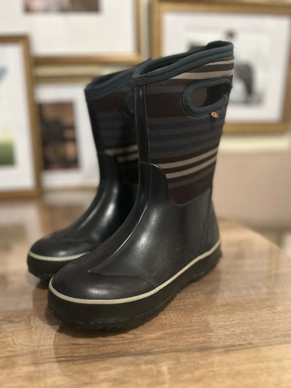 Bogs Kids Classic Varied Stripe Waterproof Insulated Boots Size 8 Youth